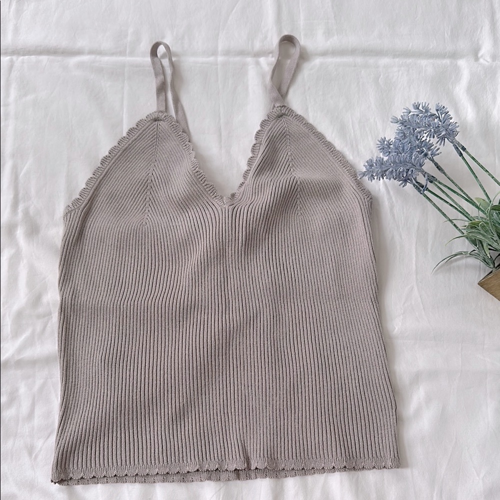 NWT H&M Taupe Ribbed Camisole